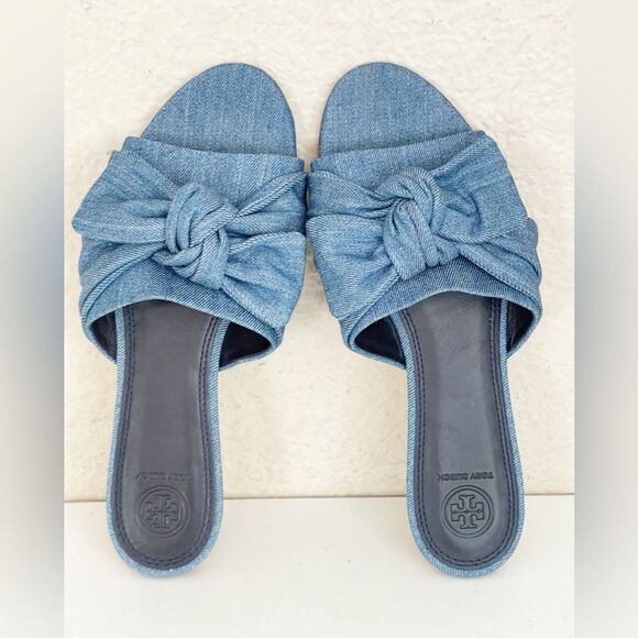 TORY BURCH Annabelle Bow Slides Size 9.5 - Picture 6 of 14
